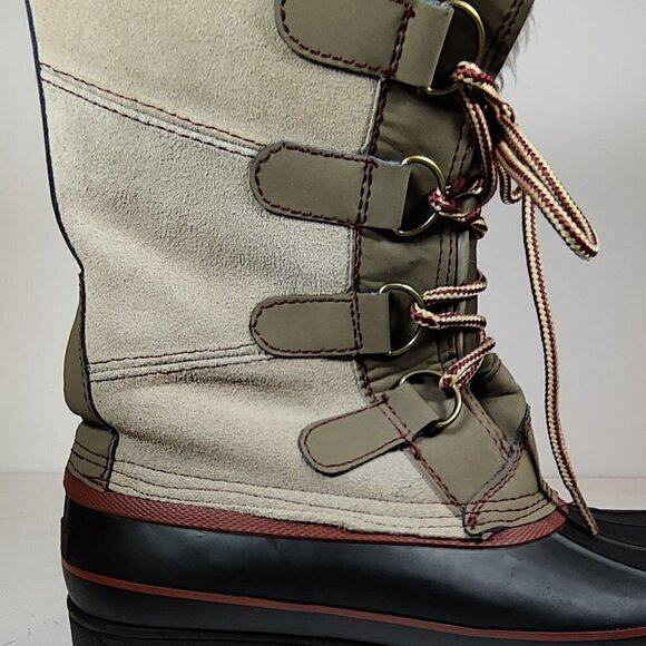 Khombu Womens North Star Waterproof Winter Boots Tan Sz 9, Leather, Fur inside. - Picture 5 of 10